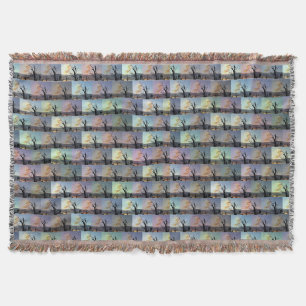 Australian Gum Tree Abstract Art, Throw Blanket
