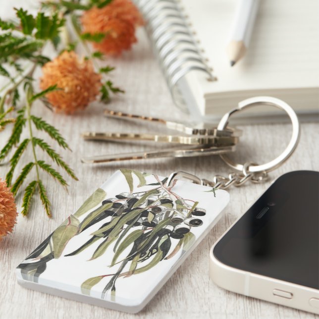 Australian Gumnuts Watercolor Key Ring (Front Right)