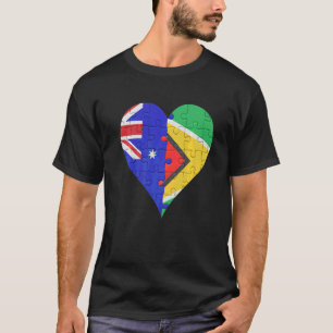 Australian Guyanese Flag Heart T-Shirt