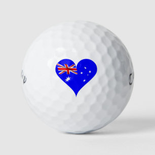 Australian heart flag golf balls