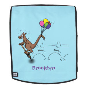 Australian humour kangaroo cartoon illustration backpack