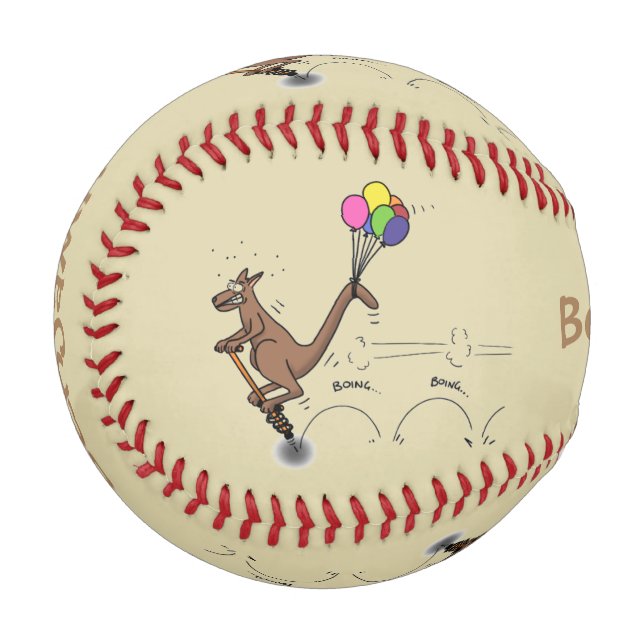 Australian humour kangaroo cartoon illustration  baseball (Front Left)