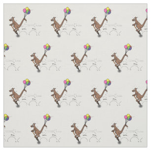 Australian humour kangaroo cartoon illustration fabric