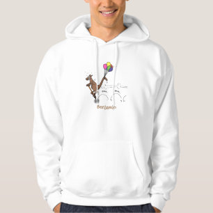 Australian humour kangaroo cartoon illustration hoodie