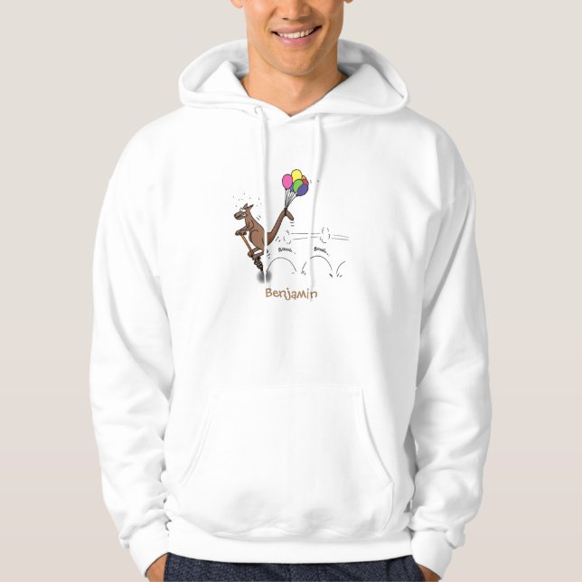 Australian humour kangaroo cartoon illustration hoodie (Front)