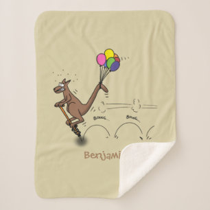 Australian humour kangaroo cartoon illustration  sherpa blanket