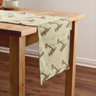 Australian humour kangaroo cartoon illustration short table runner