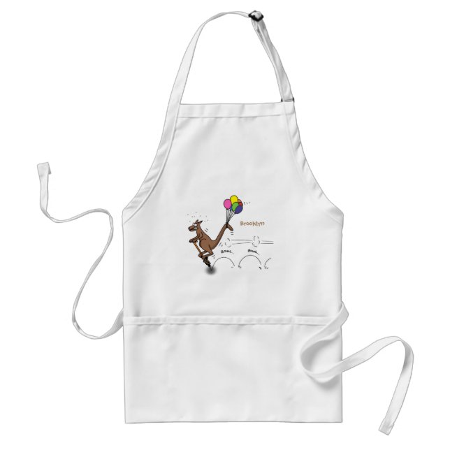Australian humour kangaroo cartoon illustration standard apron (Front)