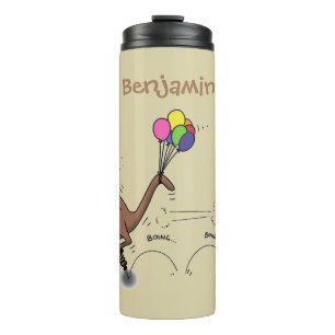 Australian humour kangaroo cartoon illustration thermal tumbler