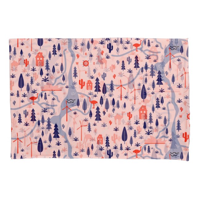 Australian icons, seamless decorative pattern. pillowcase (Front)