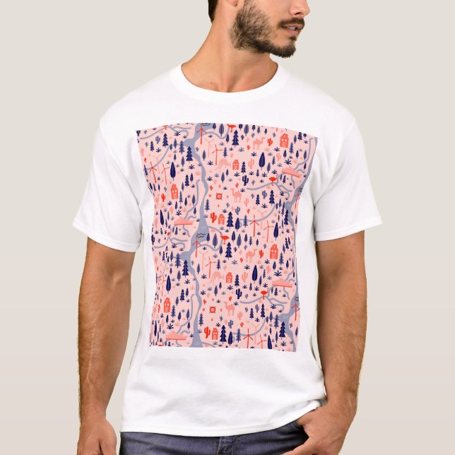 Australian icons, seamless decorative pattern. T-Shirt (Front)