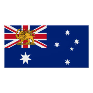 Australian Iranian Lion and Sun Heritage Flag Poster