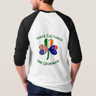 Australian Irish American Shamrock Flag Personaliz T-Shirt