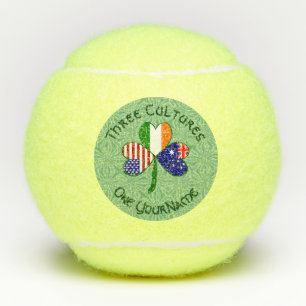 Australian Irish American Shamrock Flag Personaliz Tennis Balls