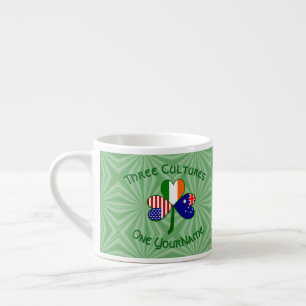 Australian Irish American Shamrock Personalised Espresso Cup
