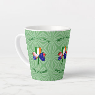 Australian Irish American Shamrock Personalised Latte Mug