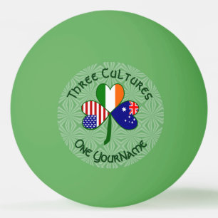 Australian Irish American Shamrock Personalised  Ping Pong Ball