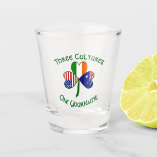 Australian Irish American Shamrock Personalised Shot Glass