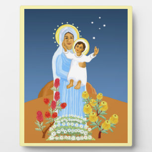 Australian Jesus and Mary  Plaque