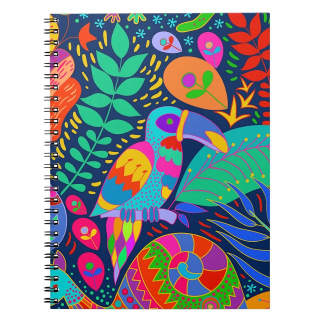 Australian Jungle Parrot Kangaroo Koala Notebook (Front)