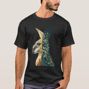 Australian Kangaroo Animal Art Portrait Wallaby Lo T-Shirt