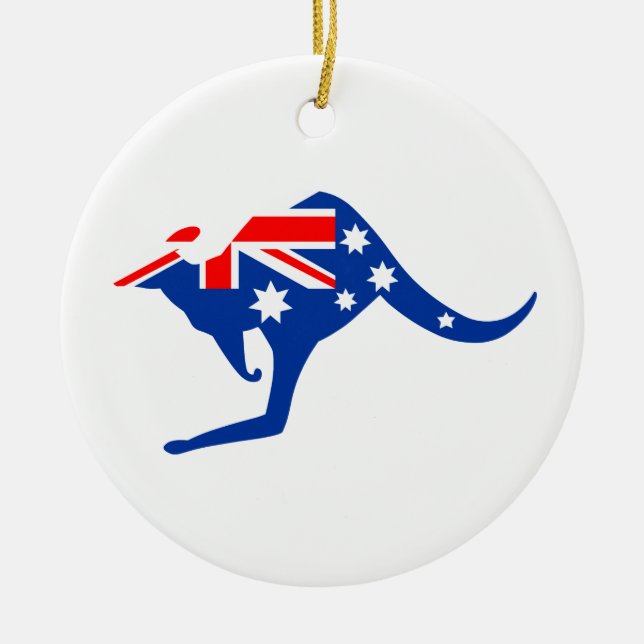 Australian Kangaroo Ceramic Tree Decoration (Front)