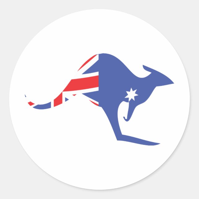 australian kangaroo classic round sticker (Front)