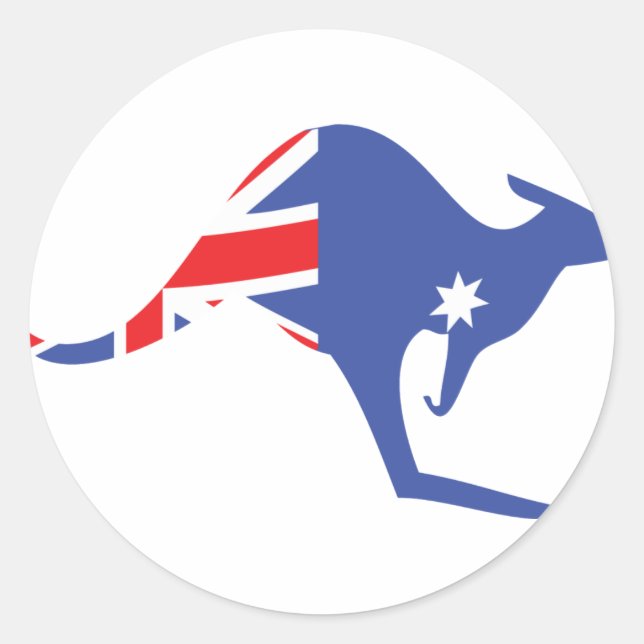 australian kangaroo classic round sticker (Front)