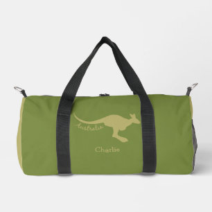 Australian Kangaroo Custom Name & Colour Duffle Bag