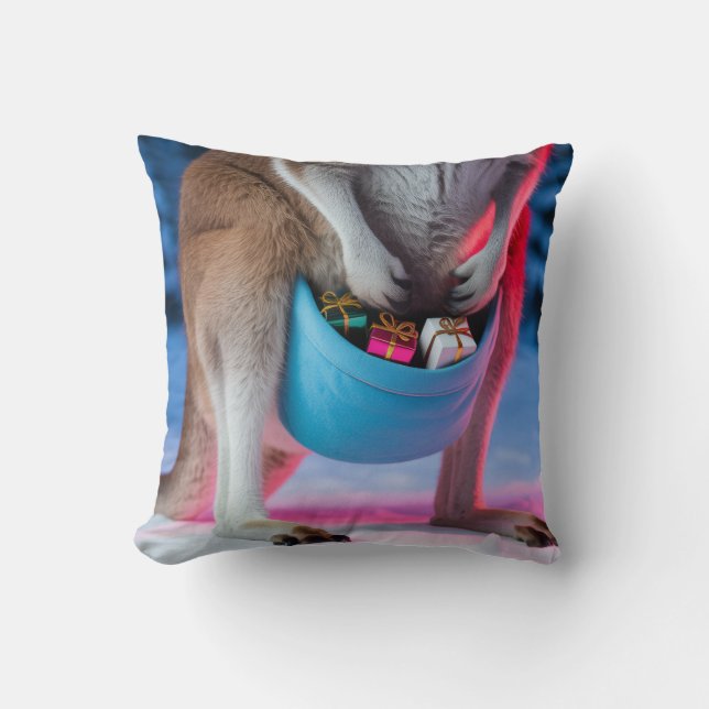 Australian Kangaroo Pouch Christmas Holiday Gifts Cushion (Front)