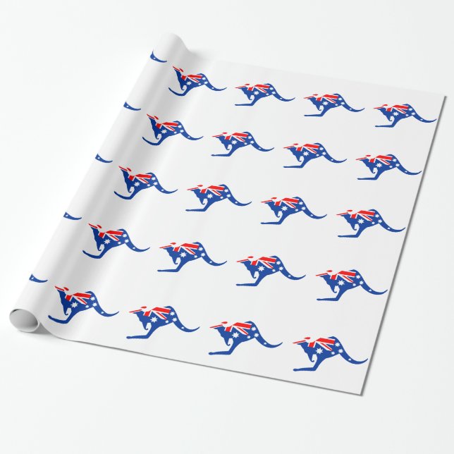Australian Kangaroo Wrapping Paper (Unrolled)