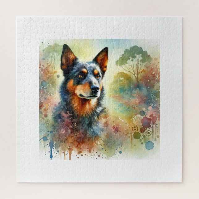 Australian kelpie 141024AREF150 - Watercolor Jigsaw Puzzle (Vertical)
