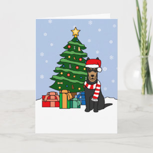 Australian Kelpie and Christmas Tree Holiday Card