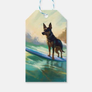 Australian Kelpie Beach Surfing Painting Gift Tags