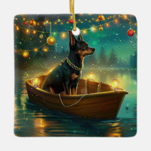 Australian Kelpie Christmas Festive Voyage Ceramic Ornament