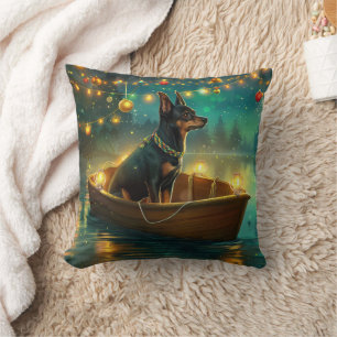 Australian Kelpie Christmas Festive Voyage Cushion