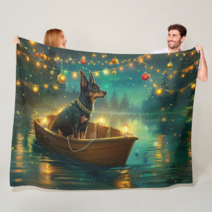 Australian Kelpie Christmas Festive Voyage Fleece Blanket