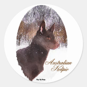 Australian Kelpie Christmas Gifts Classic Round Sticker