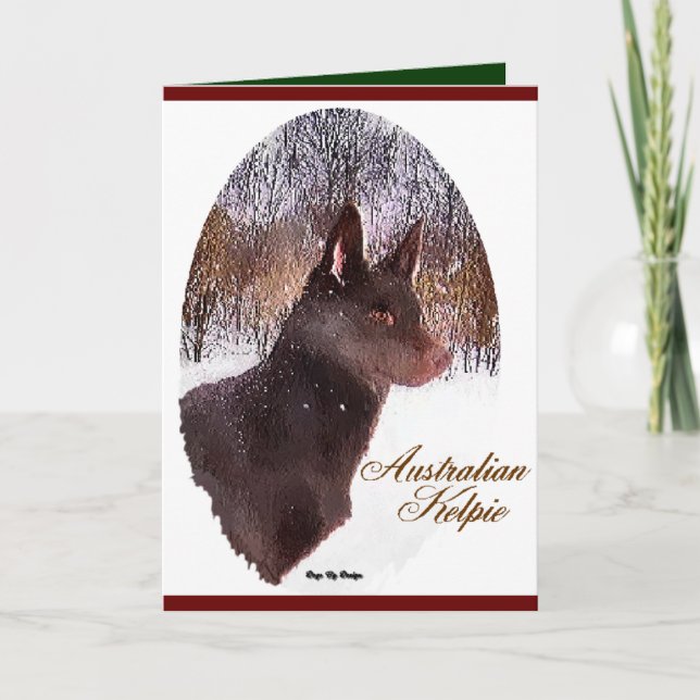 Australian Kelpie Christmas Gifts Holiday Card (Front)
