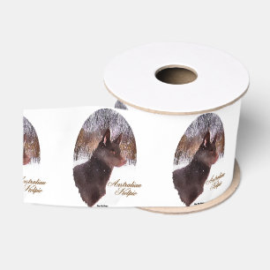 Australian Kelpie Christmas Grosgrain Ribbon