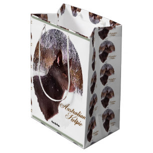 Australian Kelpie Christmas Medium Gift Bag
