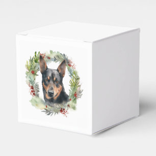 Australian Kelpie Christmas Wreath Festive Pup Favour Box
