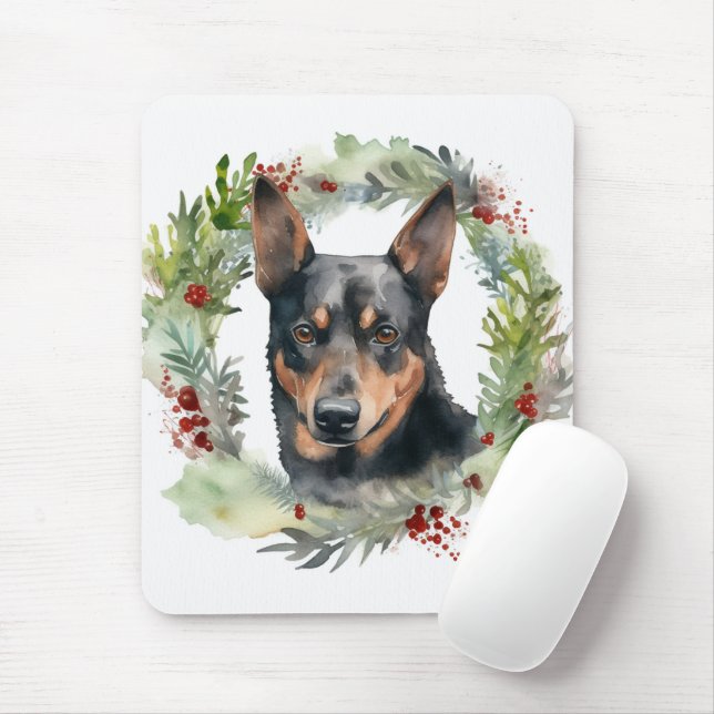 Australian Kelpie Christmas Wreath Festive Pup  Mouse Pad (With Mouse)