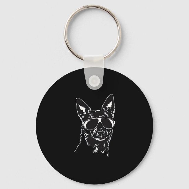 Australian Kelpie cool dog sunglasses Classic T-Sh Key Ring (Front)