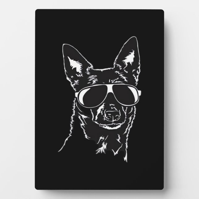 Australian Kelpie cool dog sunglasses Classic T-Sh Plaque (Front)