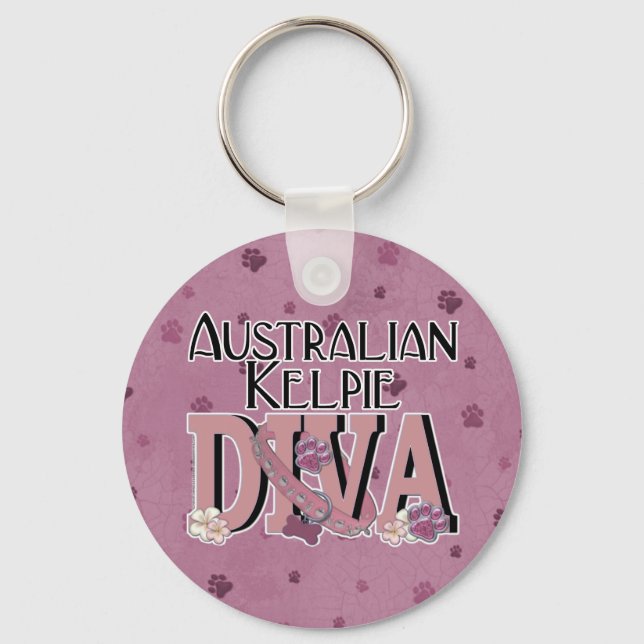 Australian Kelpie DIVA Key Ring (Front)