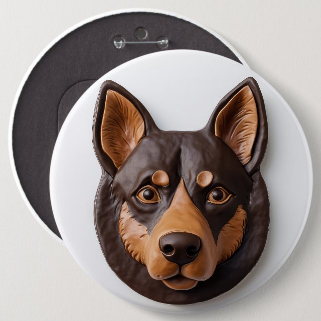 Australian Kelpie Dog 3D Inspired 6 Cm Round Badge (Front & Back)
