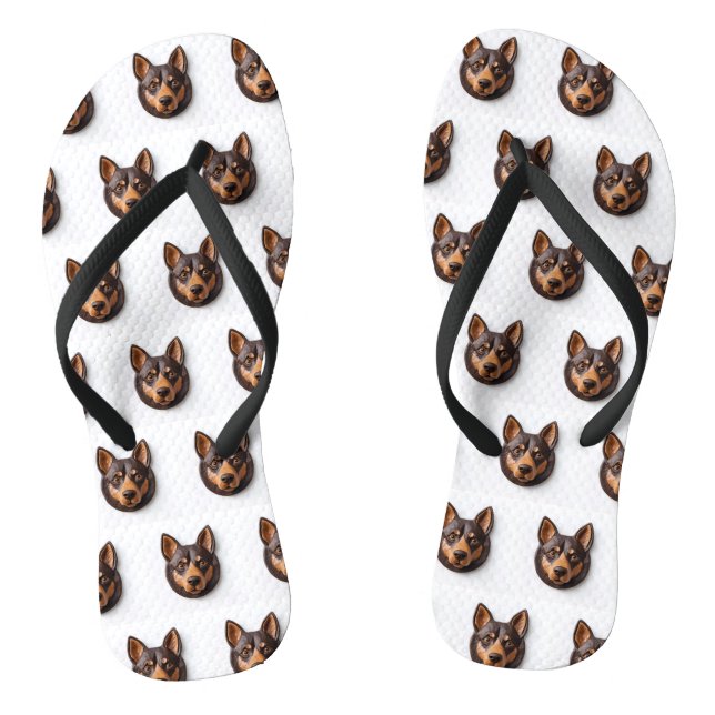 Australian Kelpie Dog 3D Inspired Thongs (Footbed)