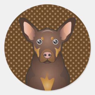Australian Kelpie Dog Cartoon Paws Classic Round Sticker
