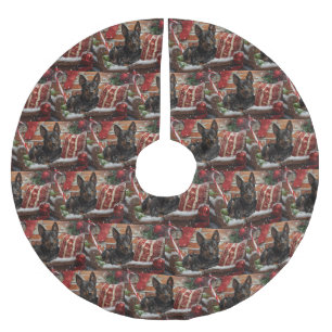 Australian Kelpie Dog Christmas Festive  Brushed Polyester Tree Skirt
